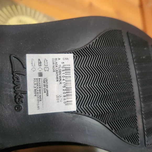 Clarks 💙 NWOB Tilden Walk Oxford  Dress Shoe Black Leather Square Runoff Toe 8W - Picture 11 of 11